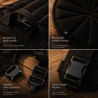 Close-up view of durable military-grade nylon tactical dog harness