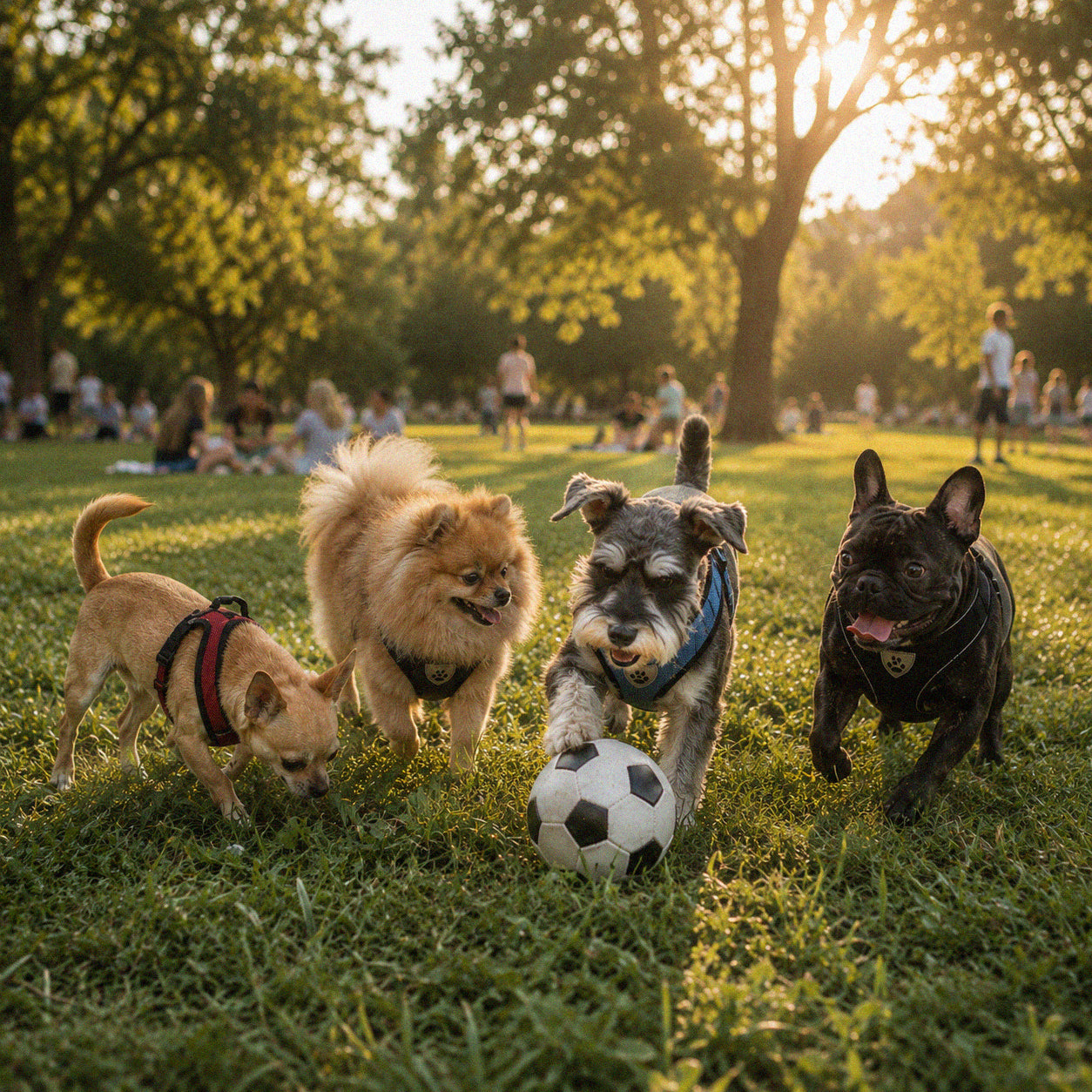 Dog harness and leash set designed for safe outdoor walks