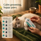 CalmClip nail trimmer showing pet nail cutting guide and safety features