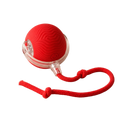 Red Cat Toy Ball with a rope on a transparent background