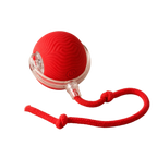 Red Cat Toy Ball with a rope on a transparent background