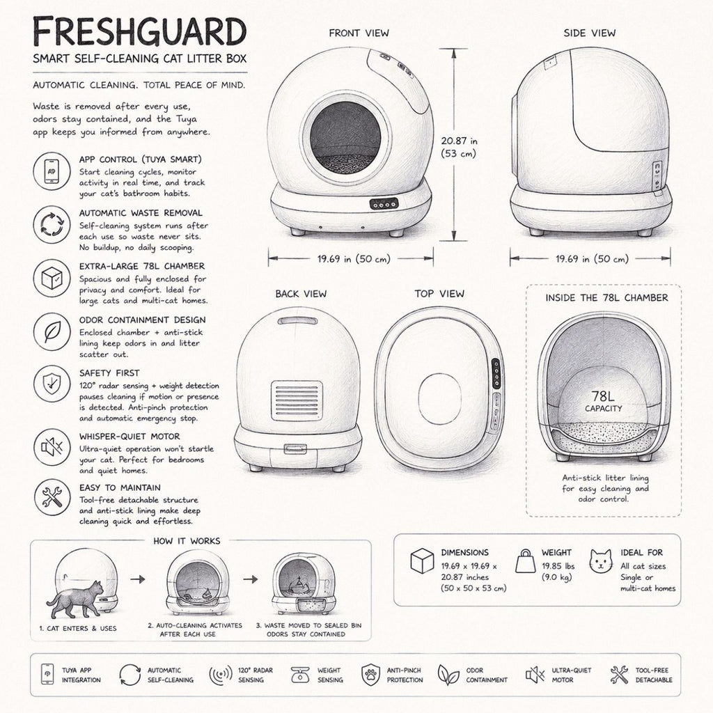 FreshGuard™ Self-Cleaning Litter Box