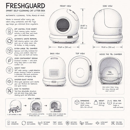 FreshGuard™ Self-Cleaning Litter Box